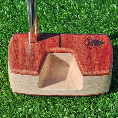 Bloodwood Maple and Purpleheart face Woodrich Regal wood putter