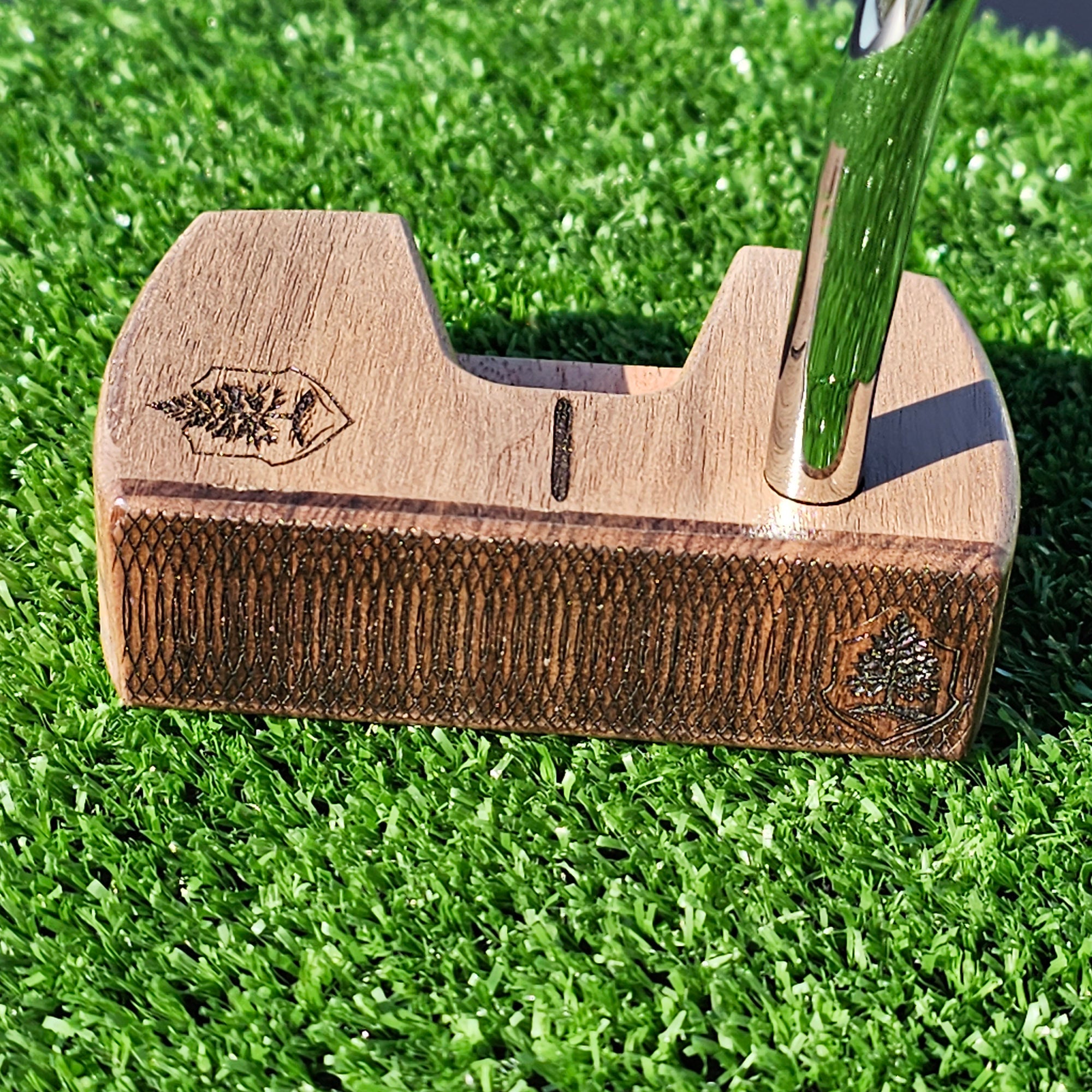 Walnut Bolivian Rosewood and Lacewood Woodrich Regal wood putter