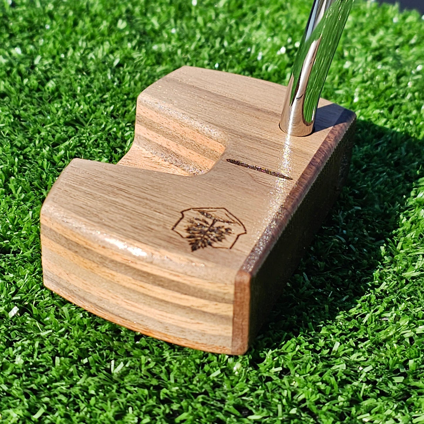 Walnut Bolivian Rosewood and Lacewood Woodrich Regal wood putter
