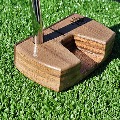 Walnut Bolivian Rosewood and Lacewood Woodrich Regal wood putter