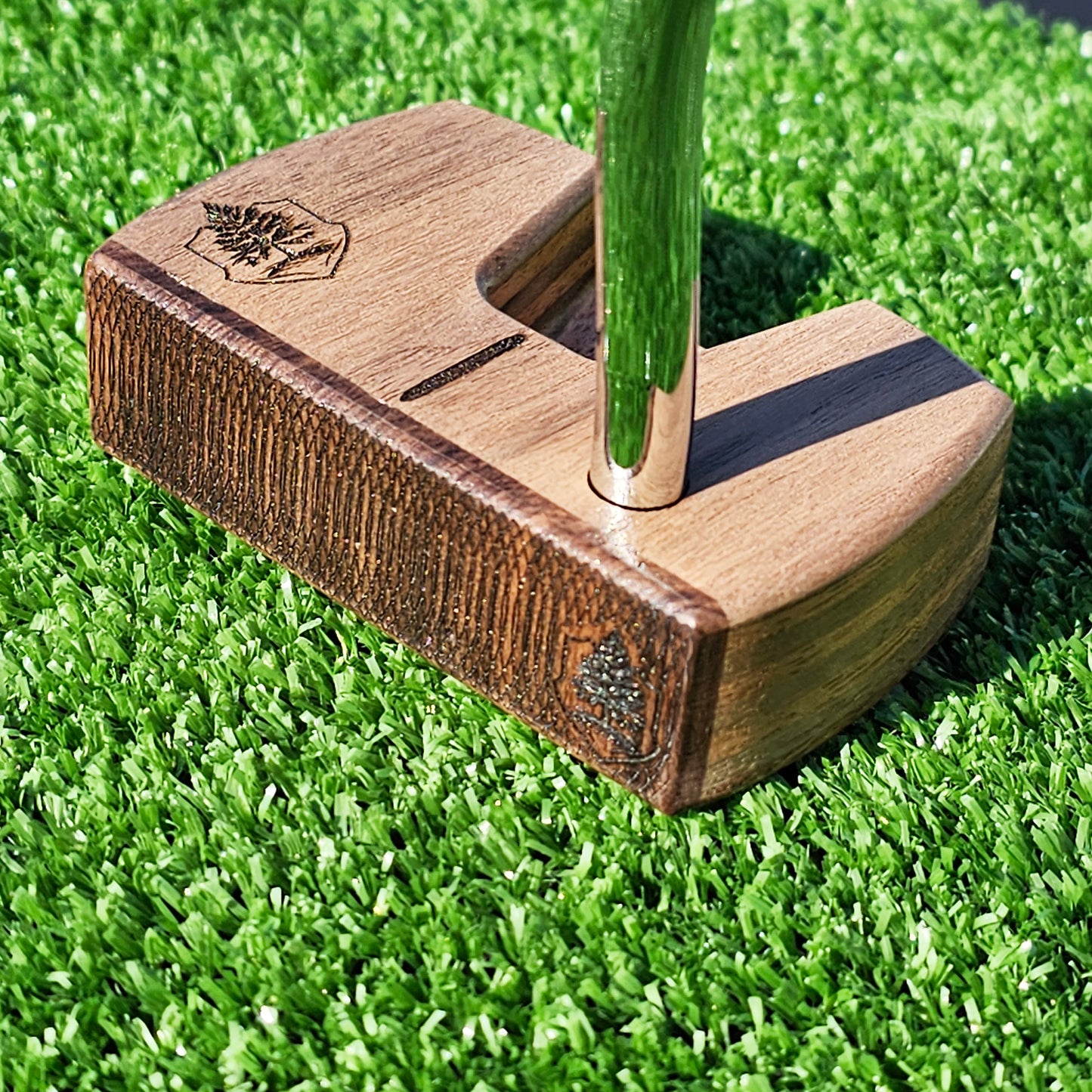 Walnut Bolivian Rosewood and Lacewood Woodrich Regal wood putter