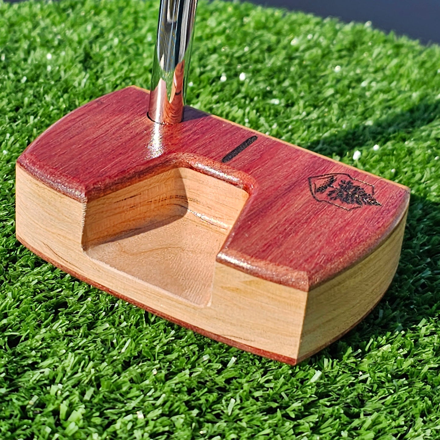 Bloodwood Cherry and Chakte Viga face Woodrich Regal wood putter