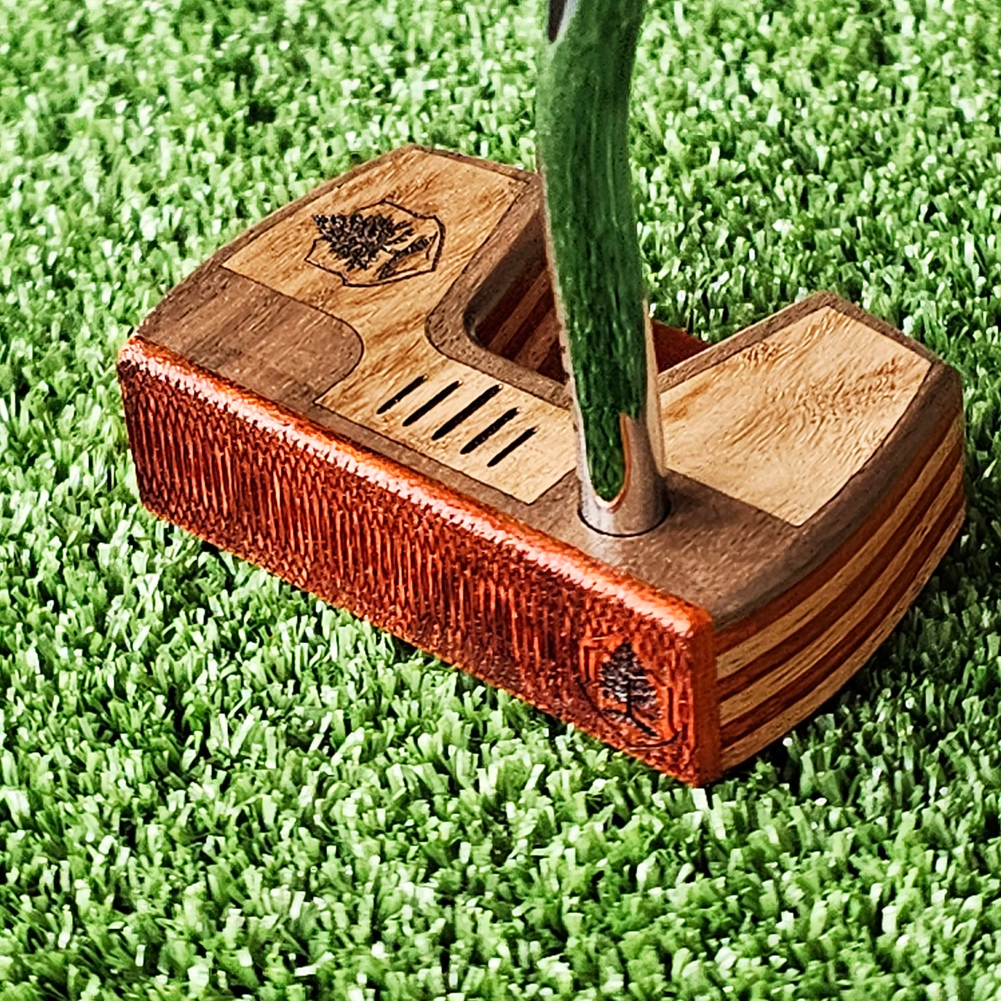 Padauk wood with Walnut Mahogany Woodrich Regal wood putter