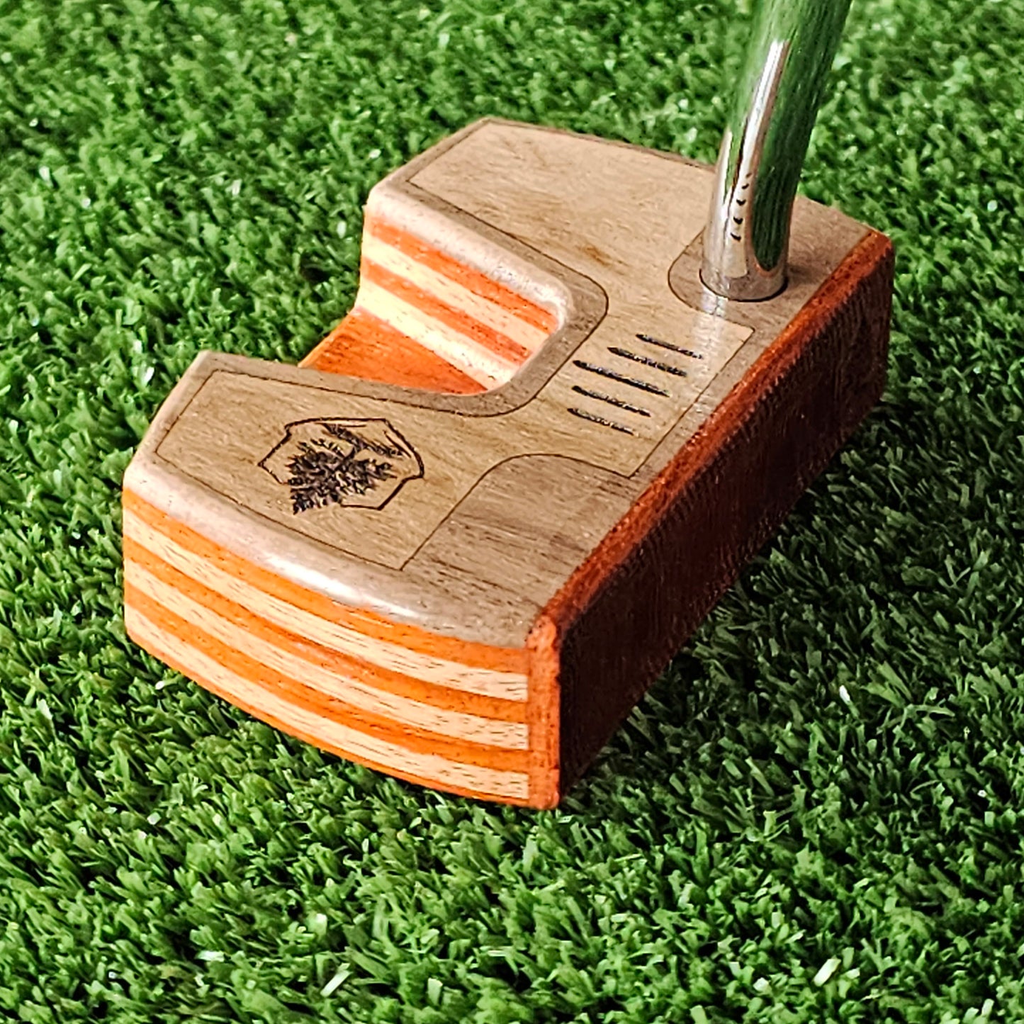 Padauk wood with Walnut Mahogany Woodrich Regal wood putter