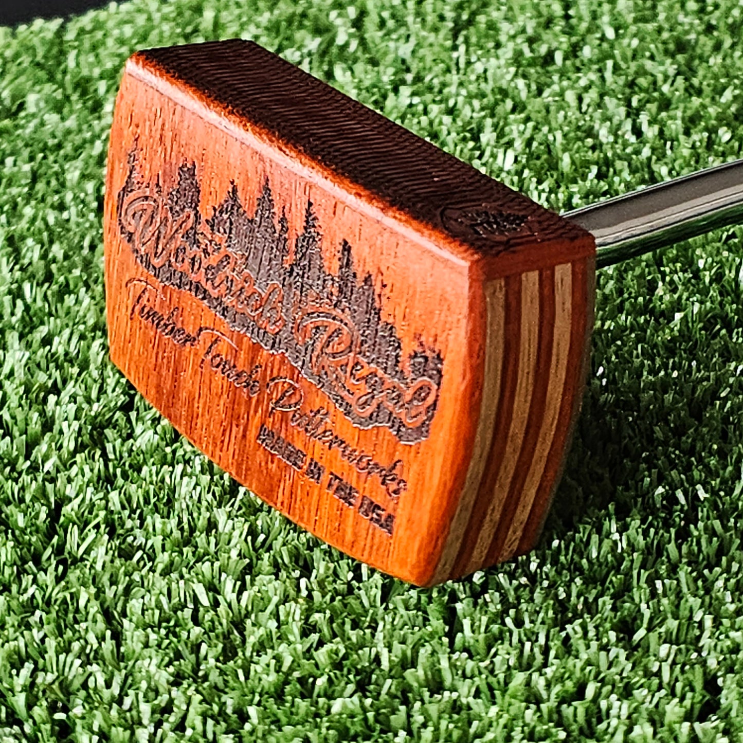 Padauk wood with Walnut Mahogany Woodrich Regal wood putter