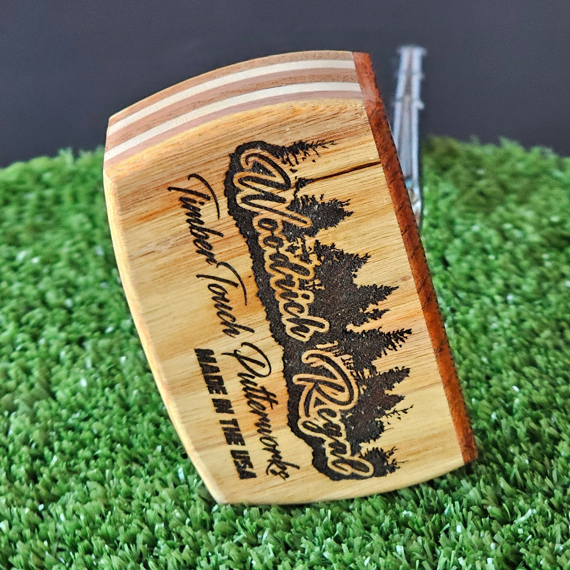 Canarywood Padauk and multi wood Woodrich Regal wood putter