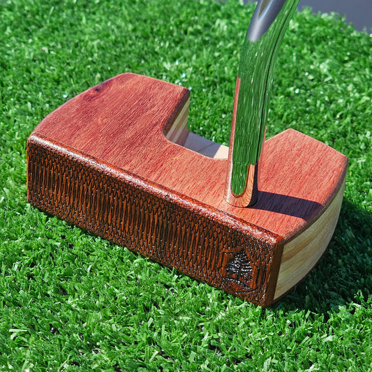 Bloodwood Red Cedar and Oak wood blank putter for custom engraving