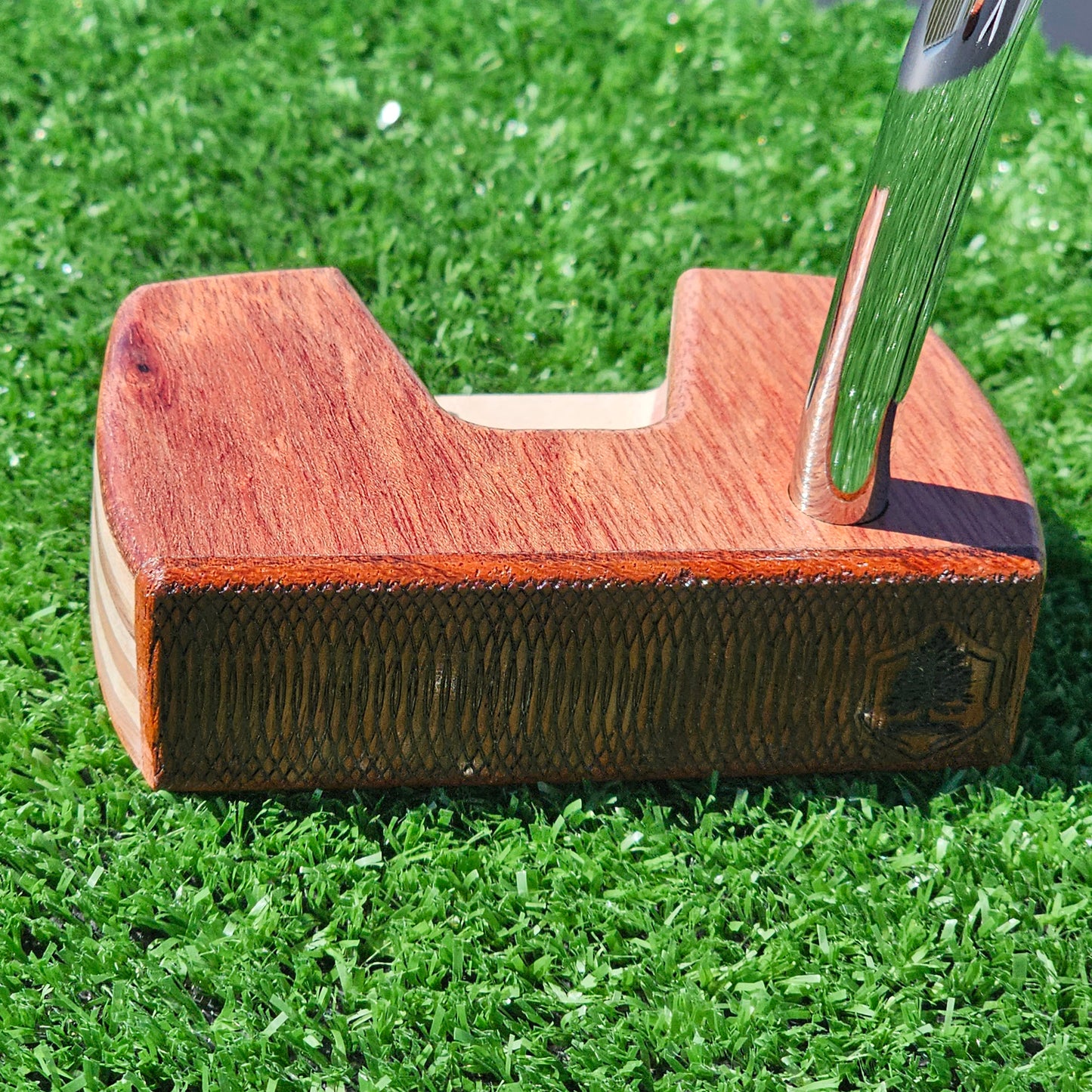 Bloodwood Red Cedar and Oak wood blank putter for custom engraving