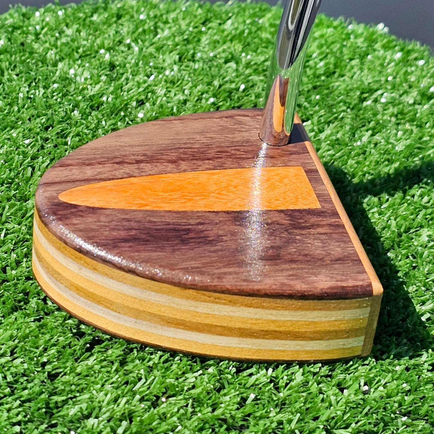 Bolivian Rosewood and Osage Orange wood blank putter for custom engraving