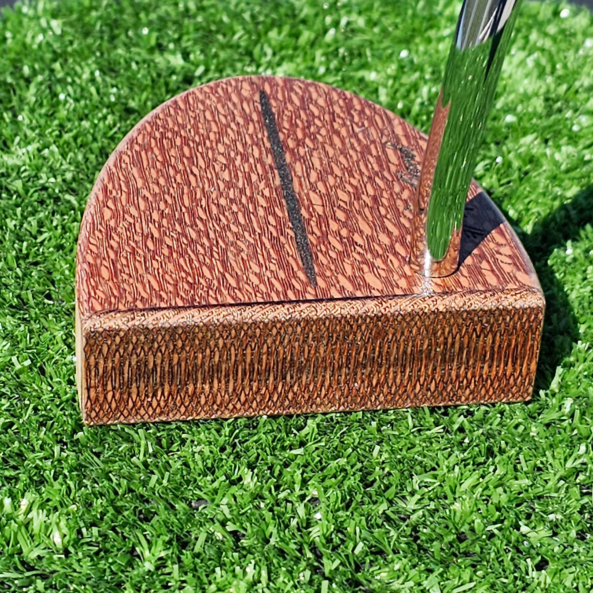 Curly Maple Body putter with Lacewood top and face plate