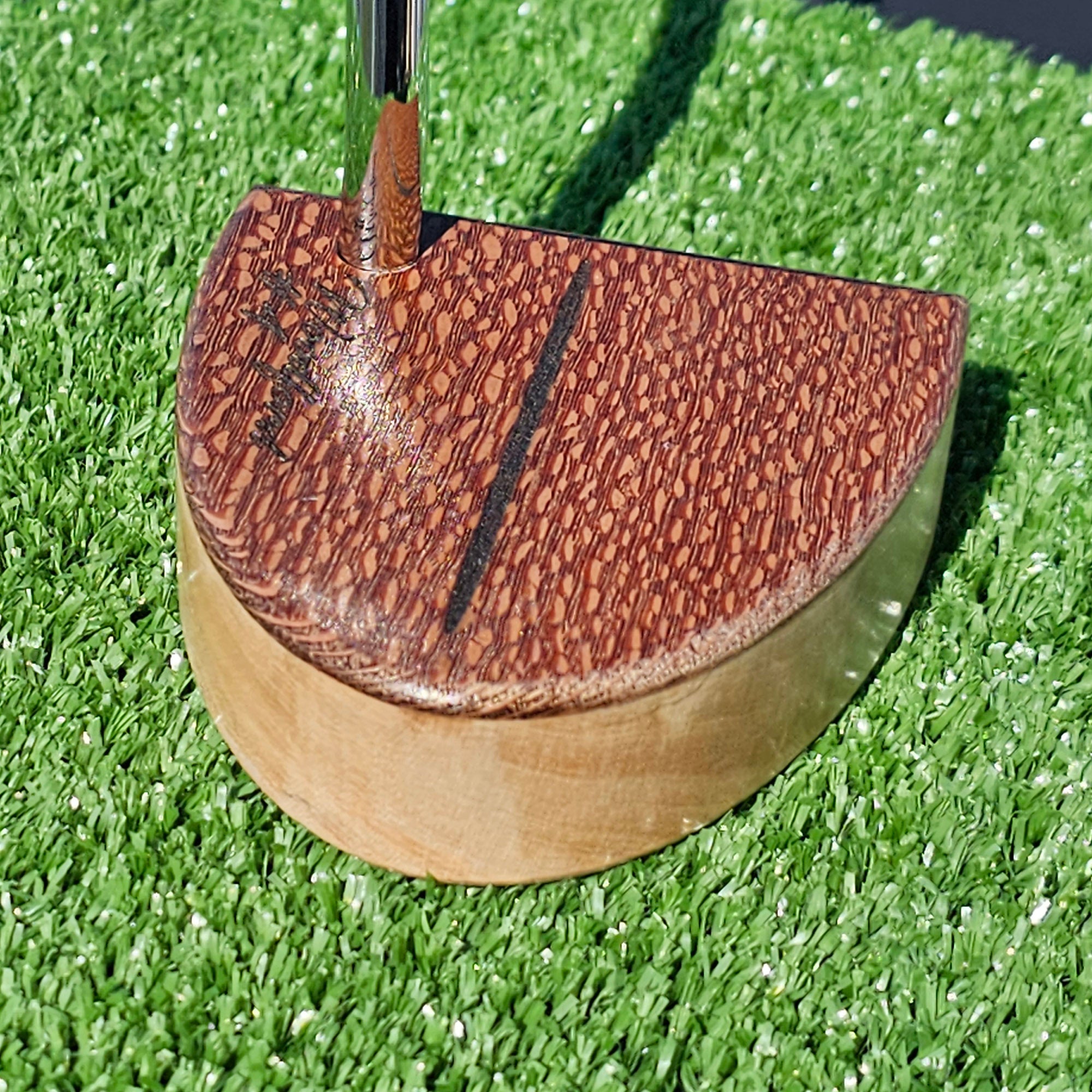 Curly Maple Body putter with Lacewood top and face plate