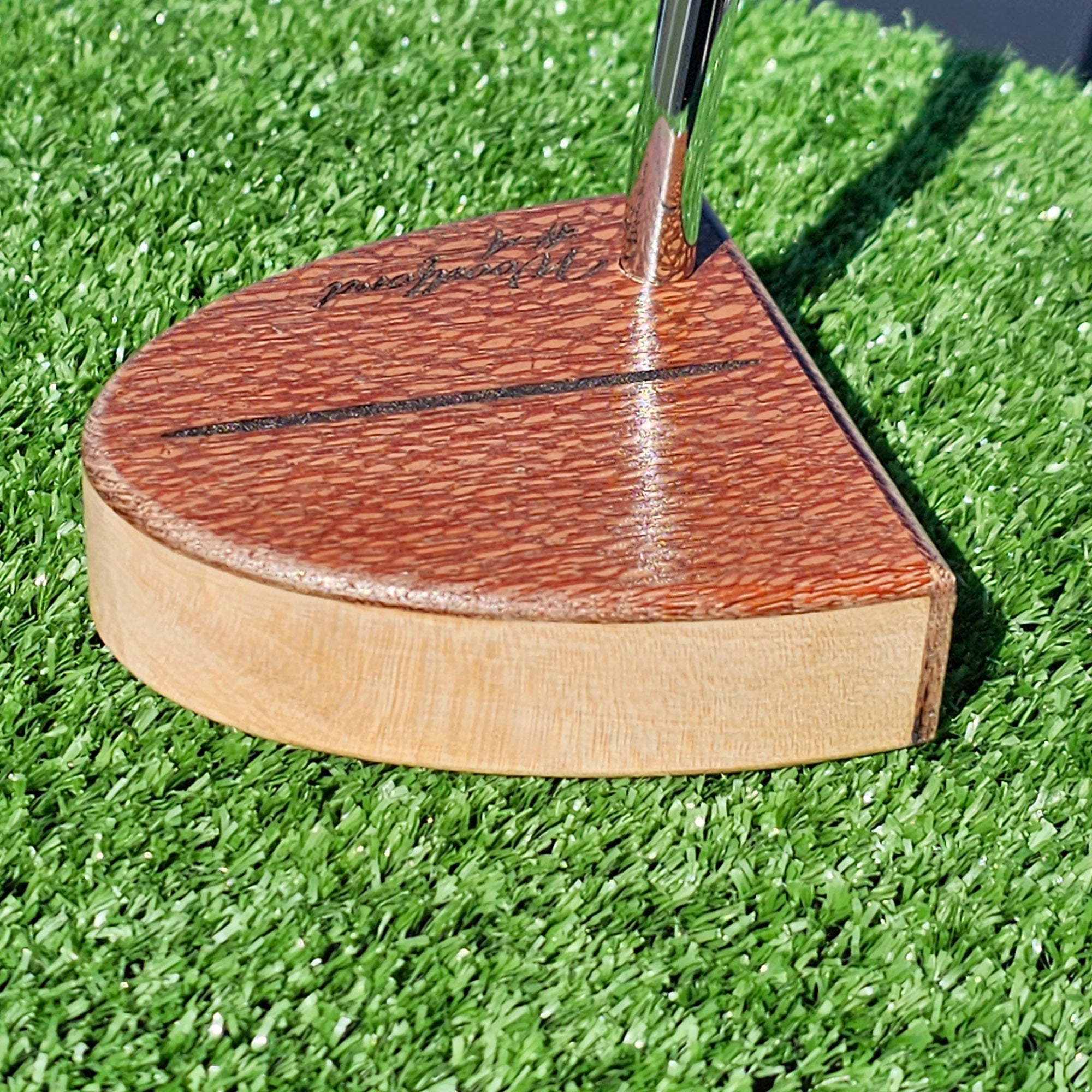 Curly Maple Body putter with Lacewood top and face plate