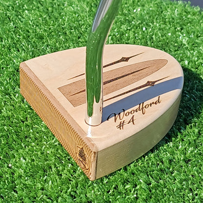 Curly Maple and Walnut face and inlay woodford style putter