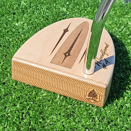 Curly Maple and Walnut face and inlay woodford style putter