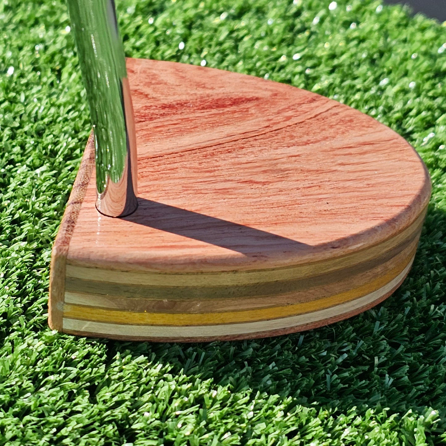 Babinga and various layered wood body wood blank putter for custom engraving