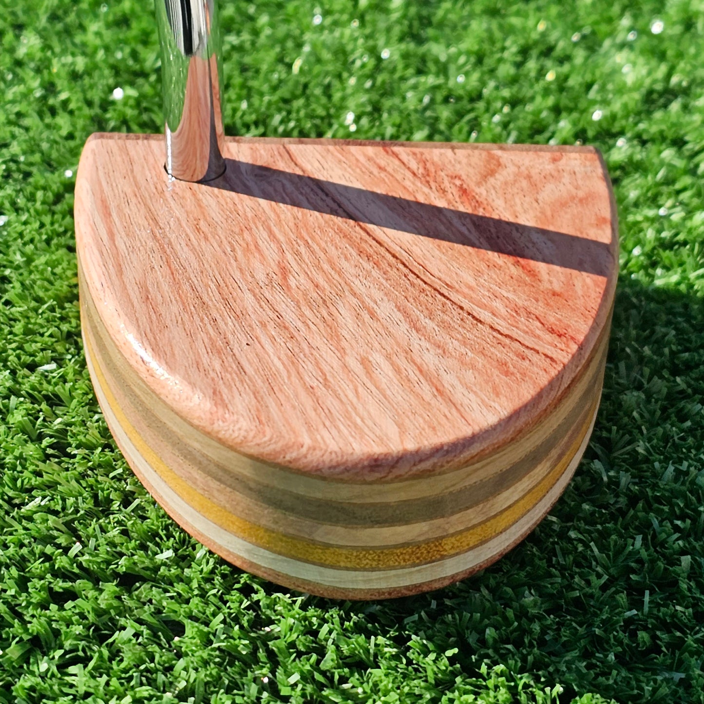 Babinga and various layered wood body wood blank putter for custom engraving