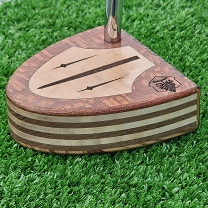 Lacewood and Zebrawood Woodford putter with olivewood inlay