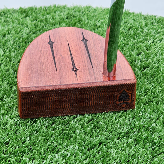 Paduak wood putter with Bloodwood base and face plate