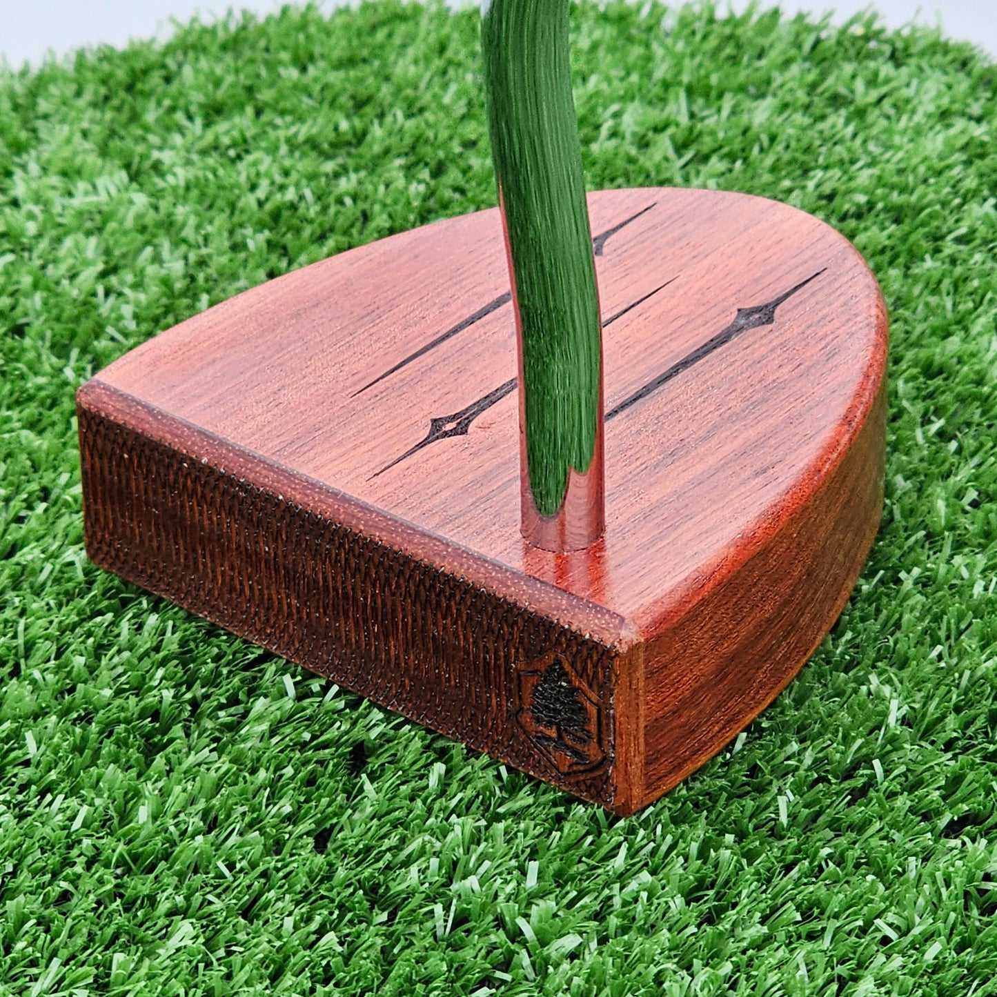 Paduak wood putter with Bloodwood base and face plate