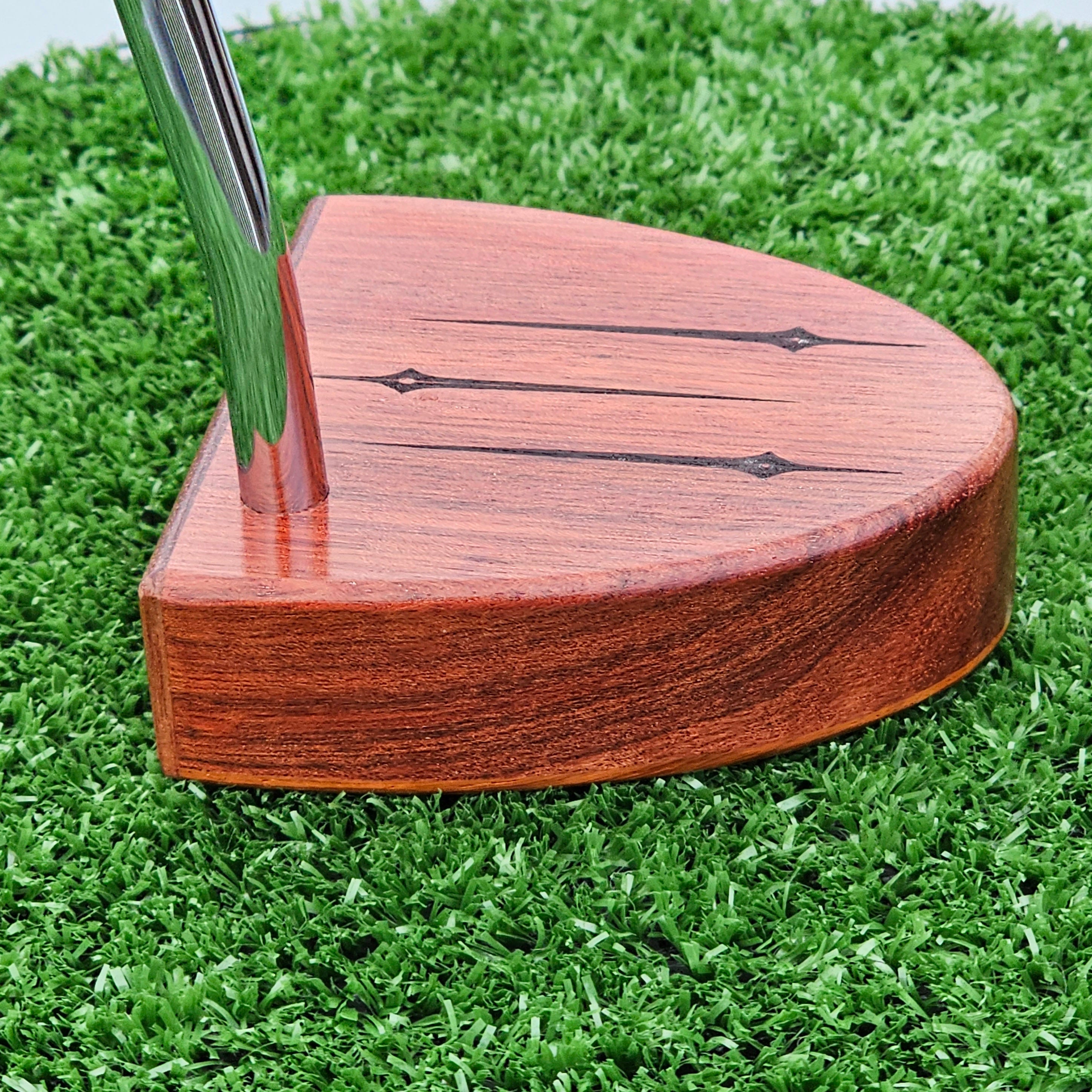 Paduak wood putter with Bloodwood base and face plate