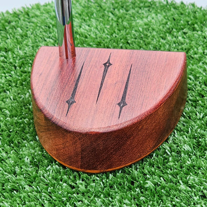 Paduak wood putter with Bloodwood base and face plate