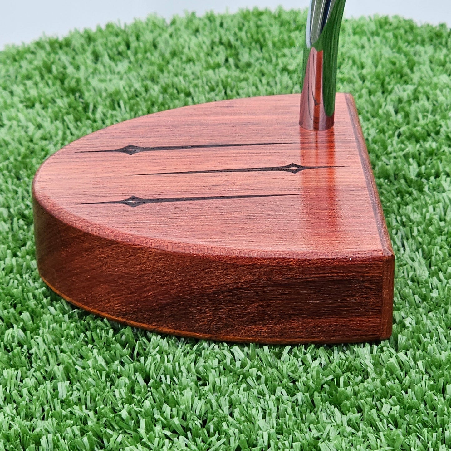 Paduak wood putter with Bloodwood base and face plate