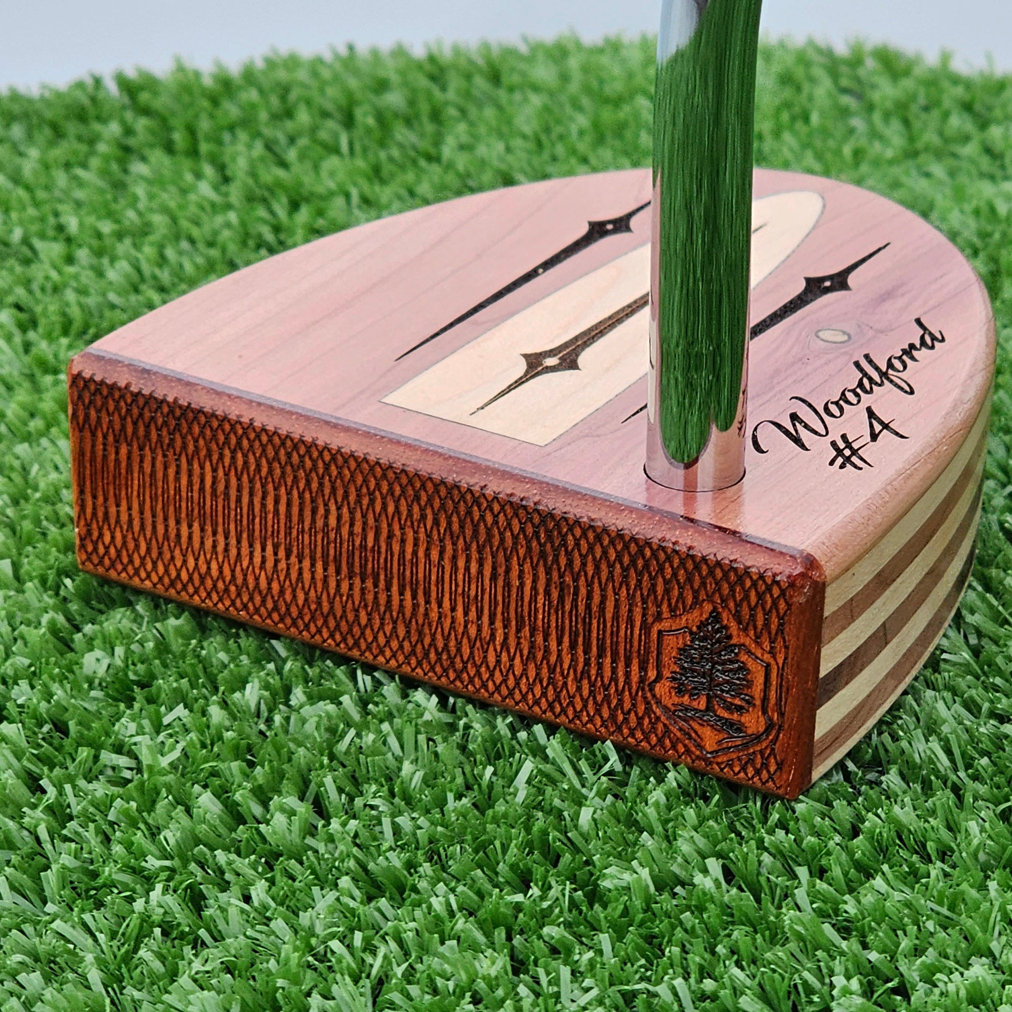 Red Cedar and Hard Maple wood putter with wood plied body and Padauk face