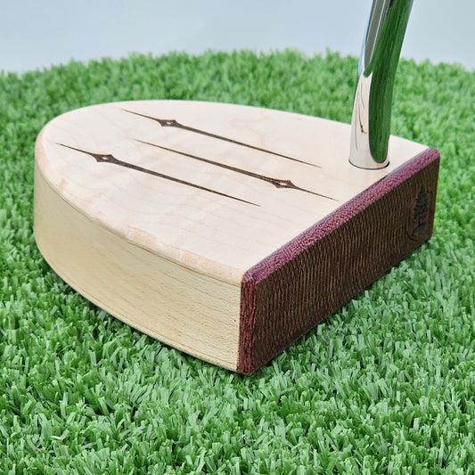 Maple body putter with Purpleheart face plate