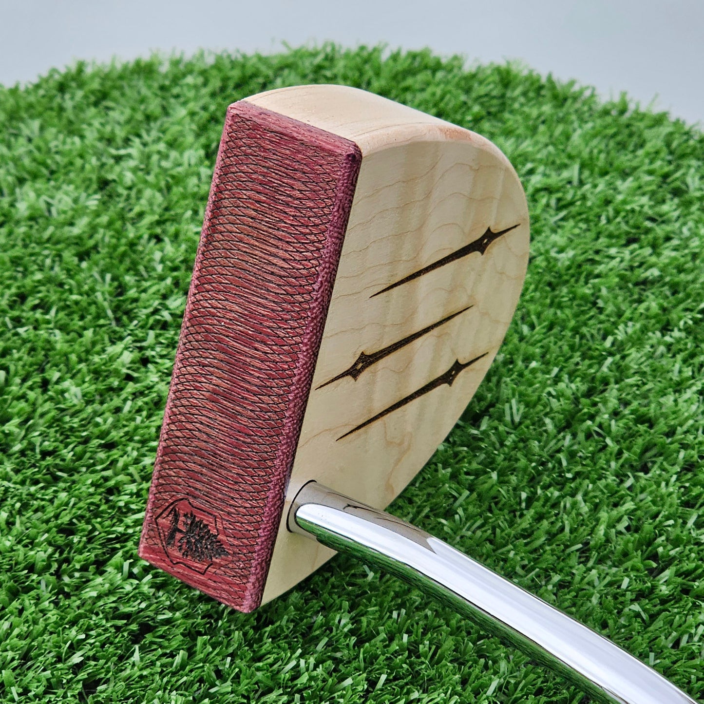 Maple body putter with Purpleheart face plate