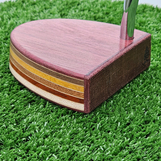 Purpleheart and various layered body blank putter for custom engraving