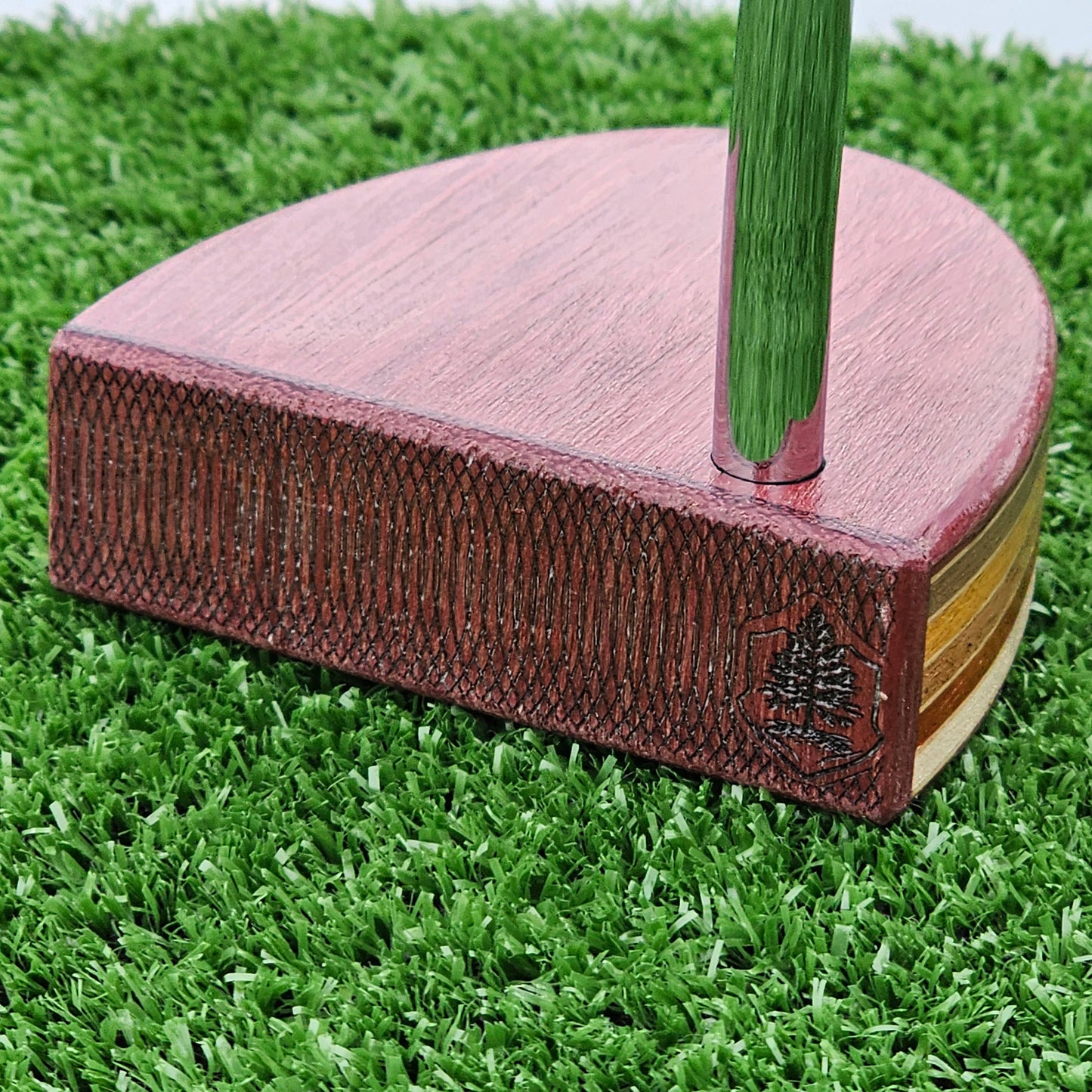 Purpleheart and various layered body blank putter for custom engraving