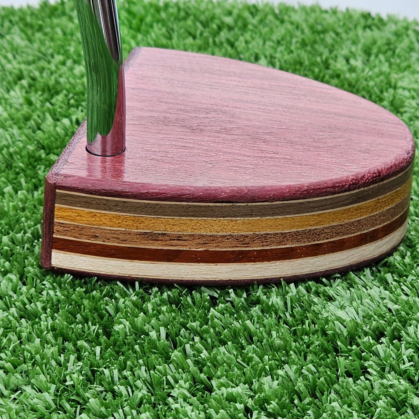 Purpleheart and various layered body blank putter for custom engraving