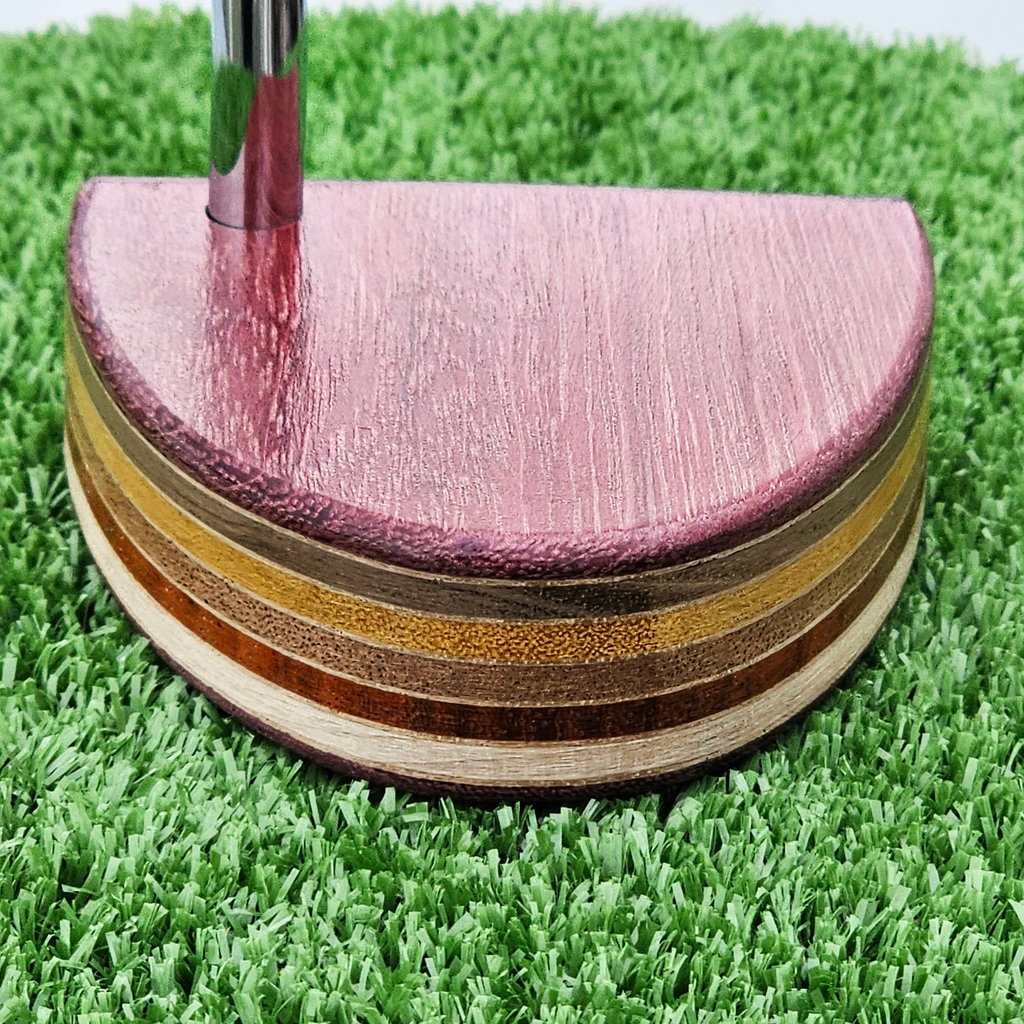 Purpleheart and various layered body blank putter for custom engraving