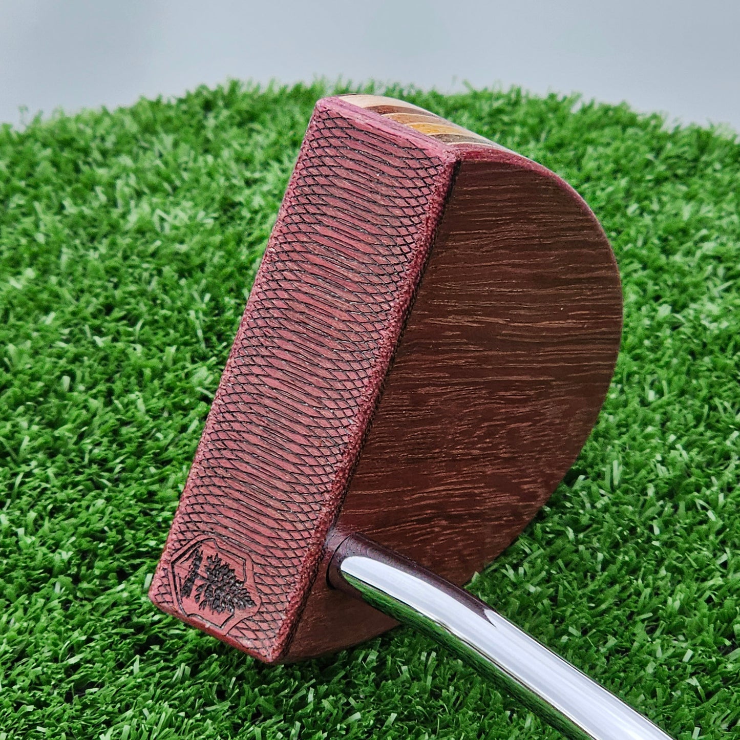 Purpleheart and various layered body blank putter for custom engraving