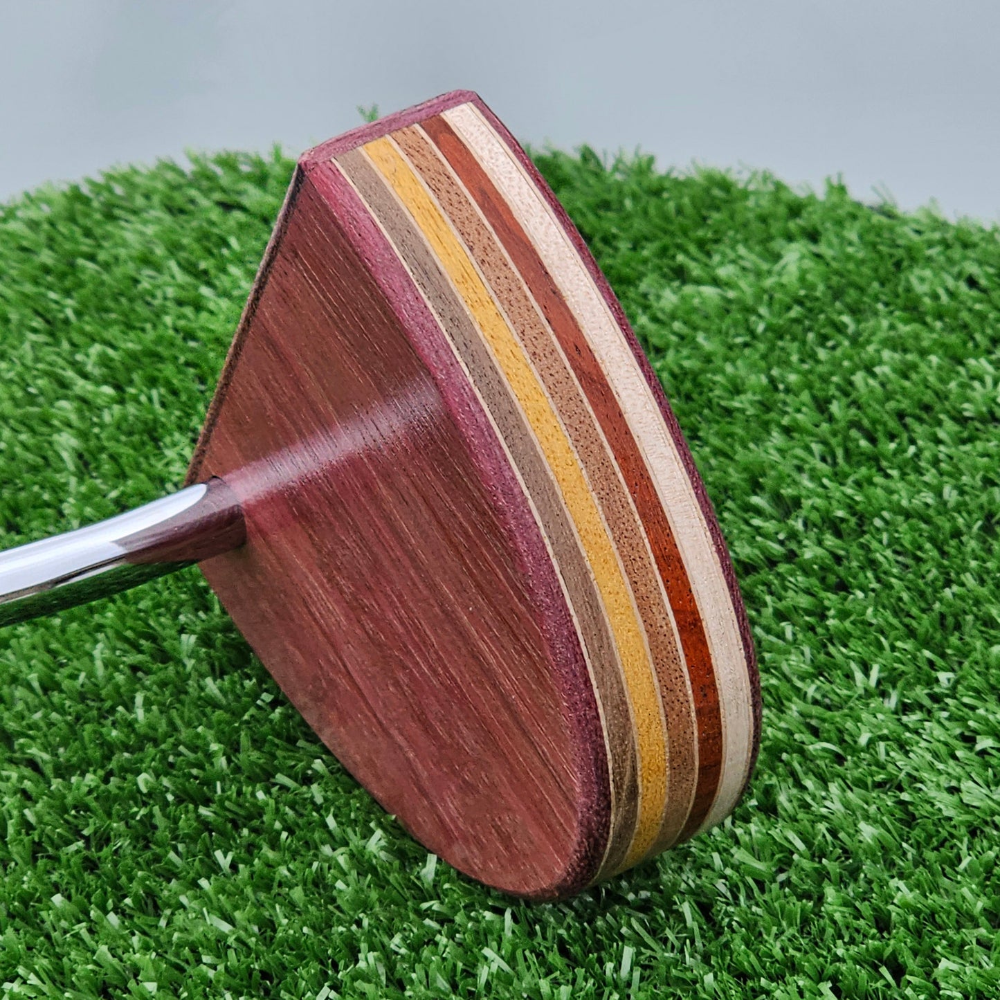 Purpleheart and various layered body blank putter for custom engraving