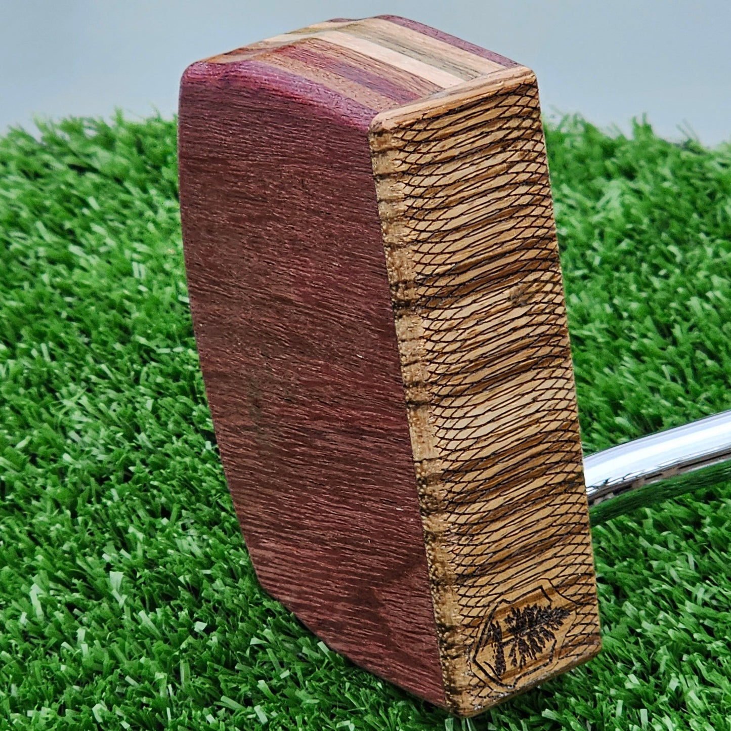 Purpleheart Zebrawood and various layered body blank putter for custom engraving