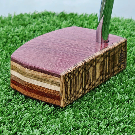 Purpleheart Zebrawood and various layered body blank putter for custom engraving