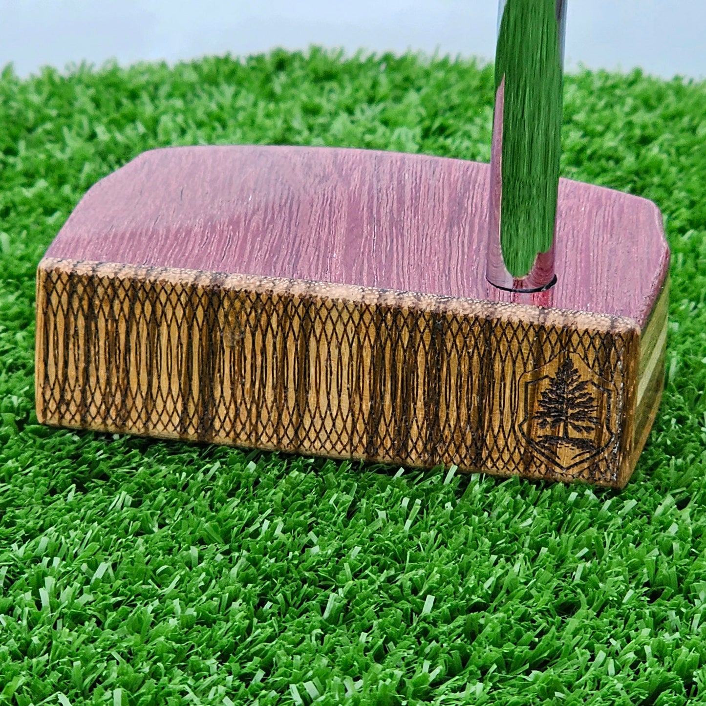 Purpleheart Zebrawood and various layered body blank putter for custom engraving