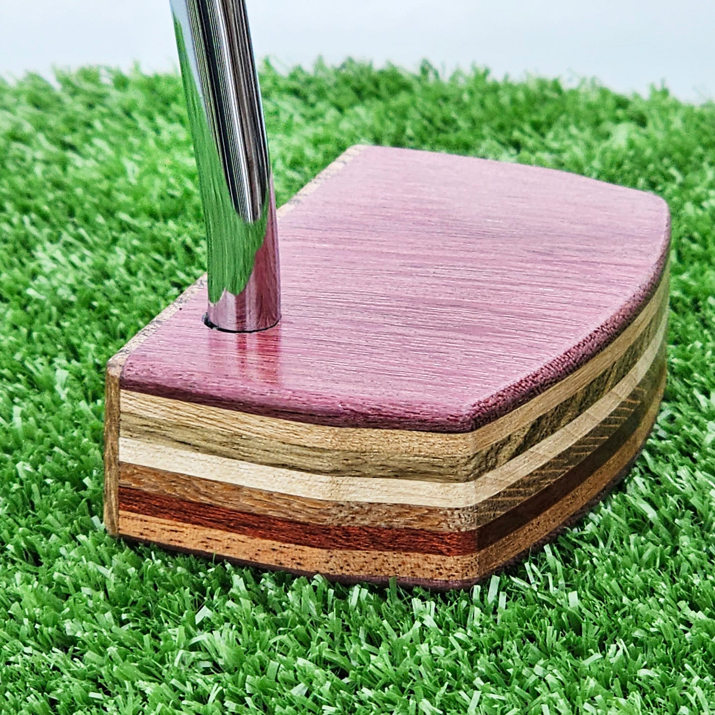 Purpleheart Zebrawood and various layered body blank putter for custom engraving