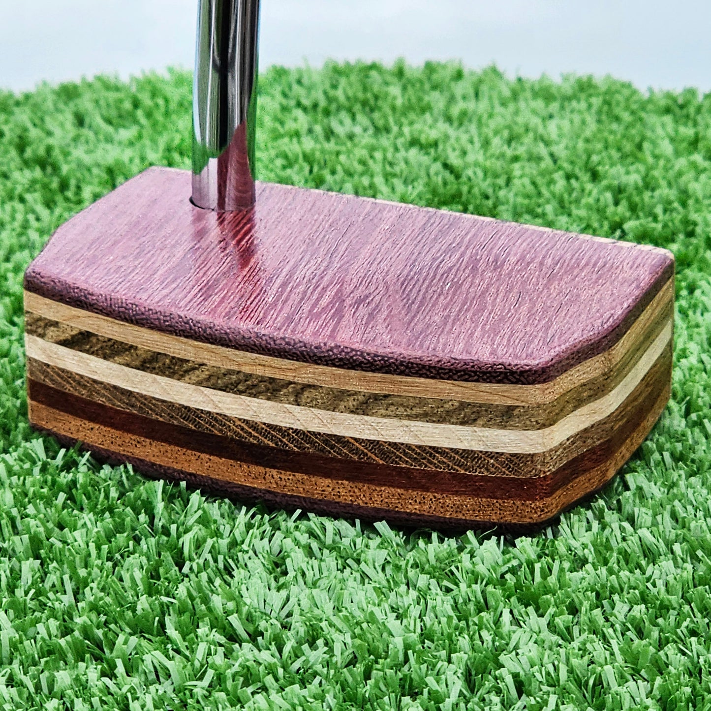 Purpleheart Zebrawood and various layered body blank putter for custom engraving