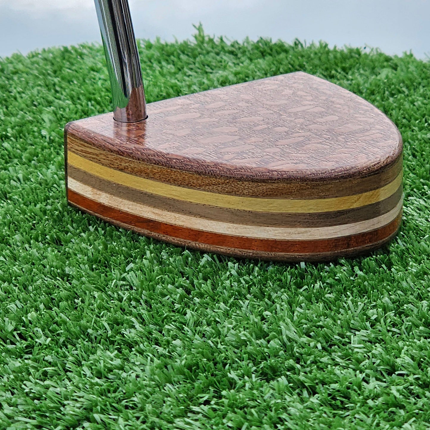 Lacewood wenge and exotic wood layered body blank putter for custom engraving