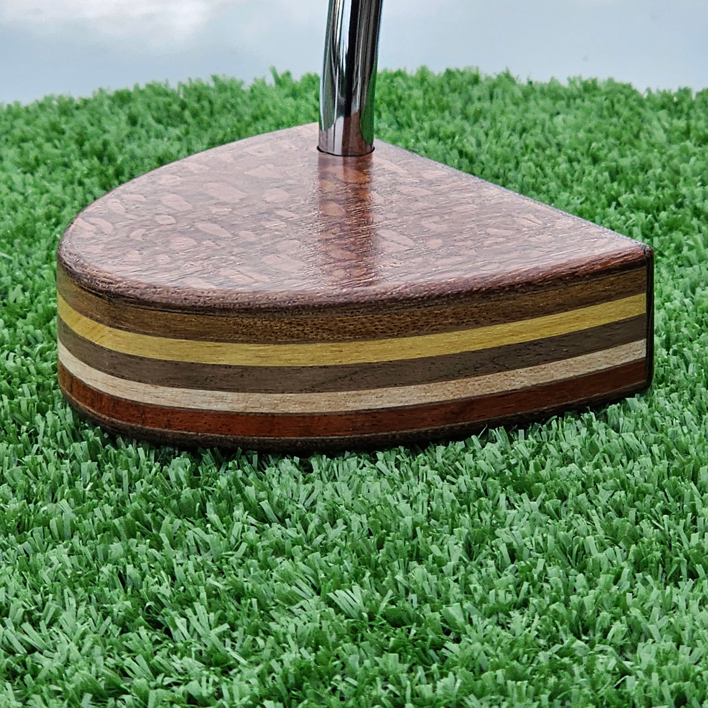 Lacewood wenge and exotic wood layered body blank putter for custom engraving