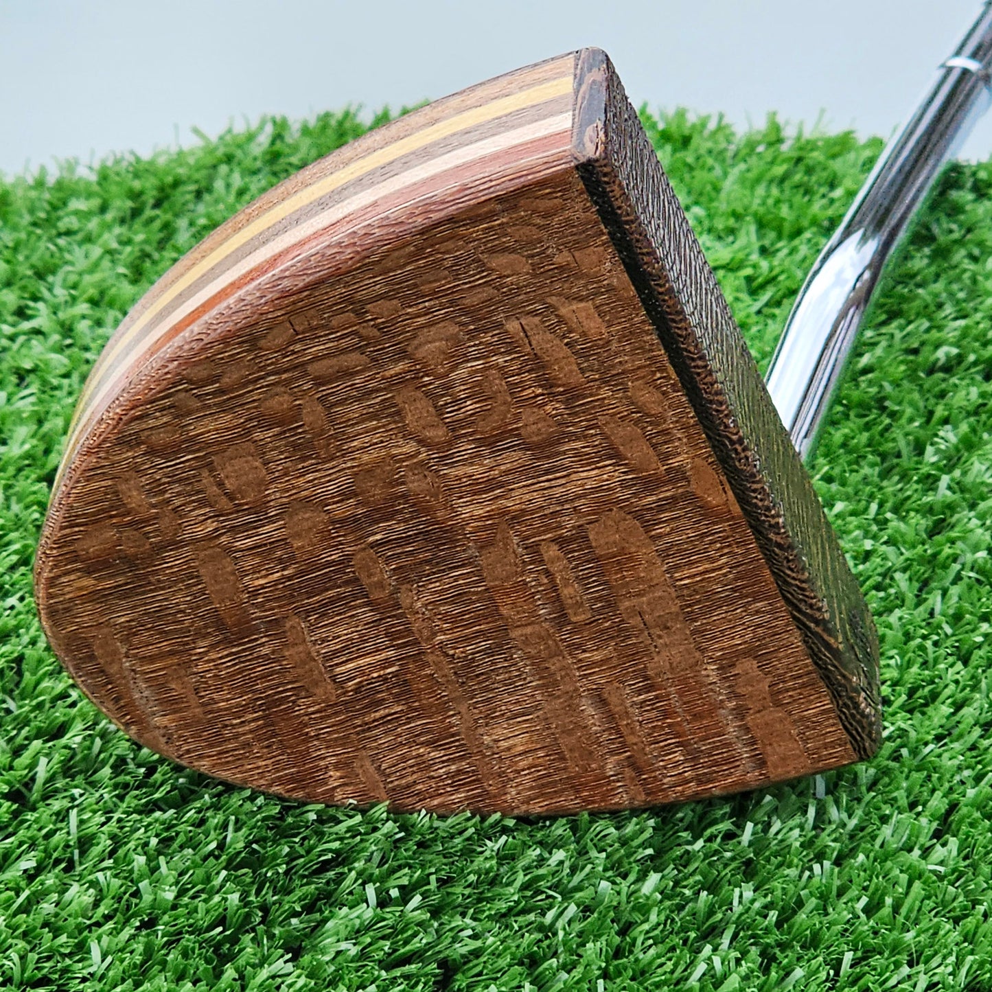 Lacewood wenge and exotic wood layered body blank putter for custom engraving