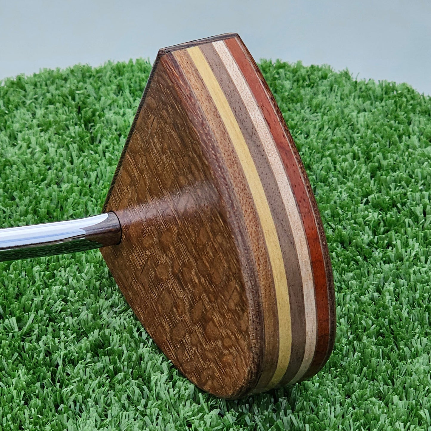 Lacewood wenge and exotic wood layered body blank putter for custom engraving