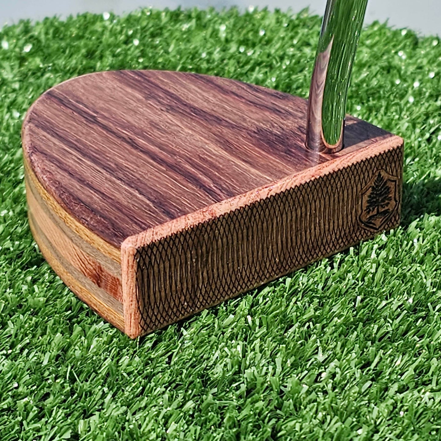 Rosewood and Babinga with layered wood body wood blank putter for custom engraving