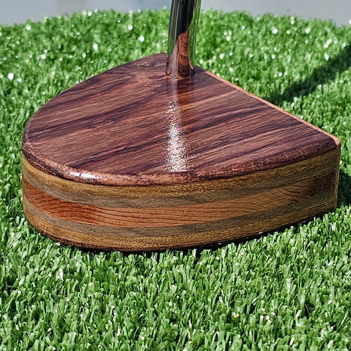 Rosewood and Babinga with layered wood body wood blank putter for custom engraving