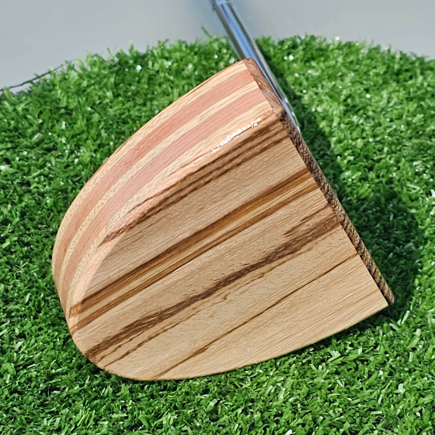 Zebrawood layered body wood blank putter for custom engraving