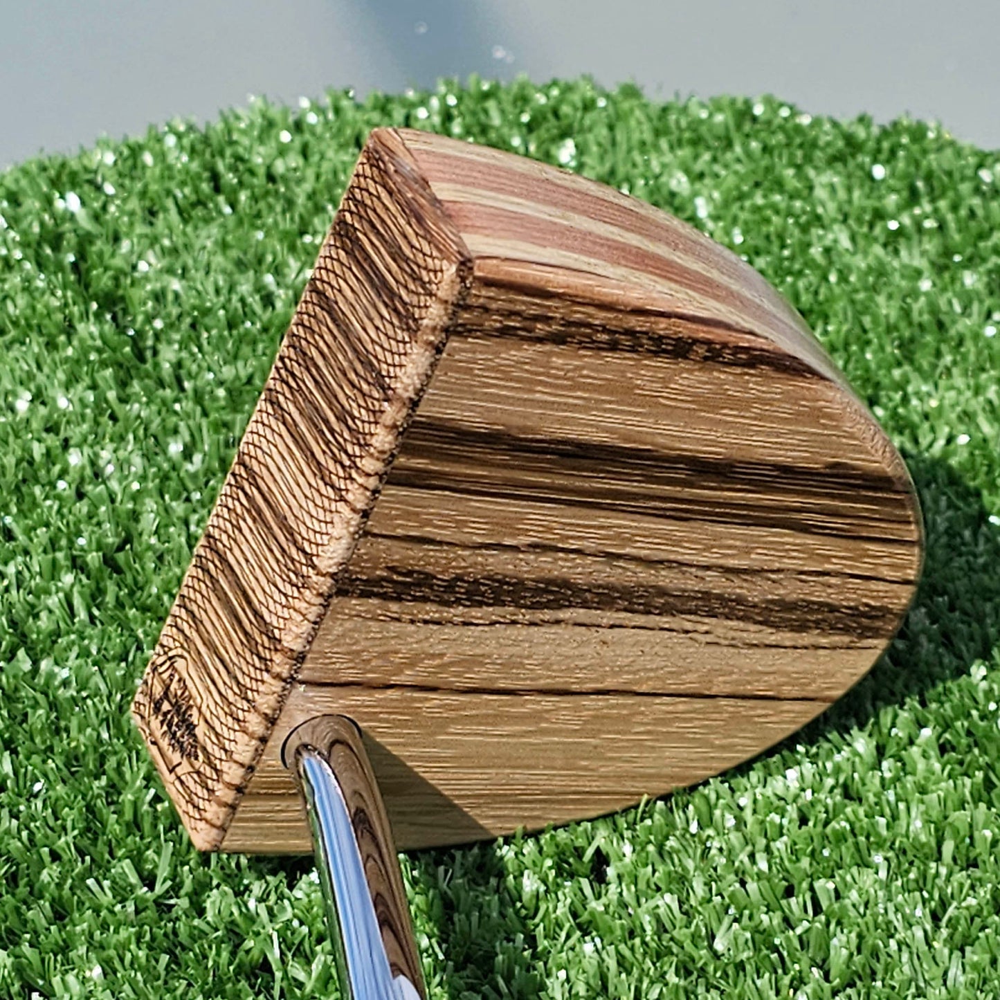 Zebrawood layered body wood blank putter for custom engraving