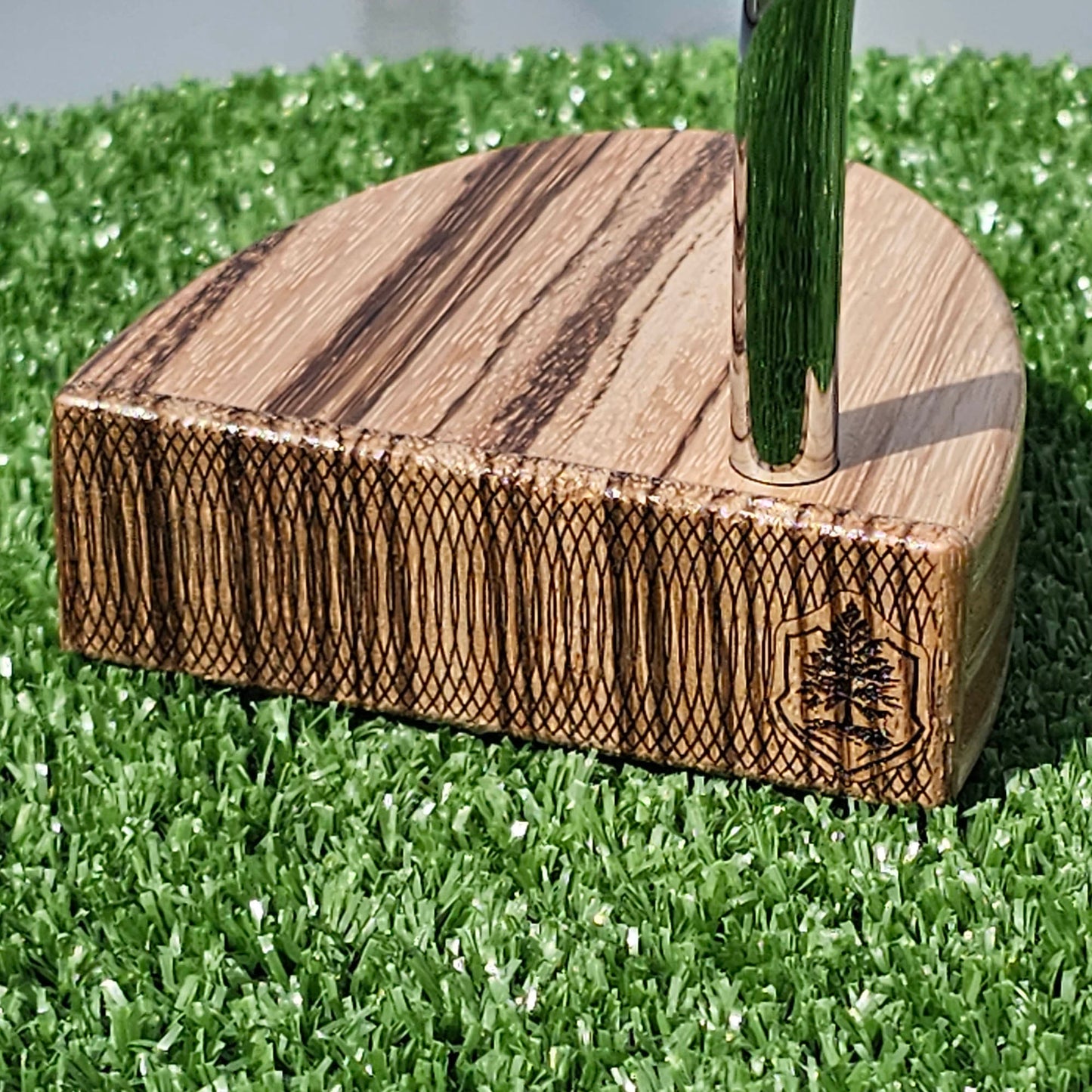 Zebrawood layered body wood blank putter for custom engraving