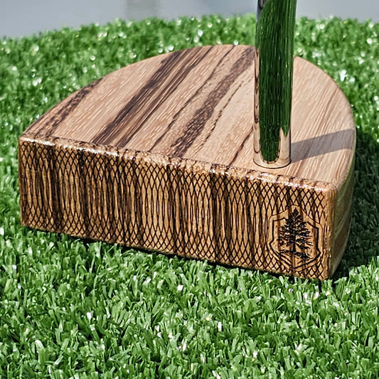 Zebrawood layered body wood blank putter for custom engraving